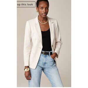 NWT J.Crew $198 Helena Blazer Stretch Linen Blend Flax Ivory Size 4 BX793